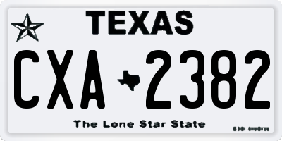 TX license plate CXA2382