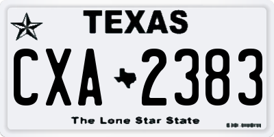 TX license plate CXA2383
