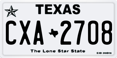 TX license plate CXA2708