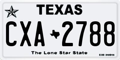 TX license plate CXA2788