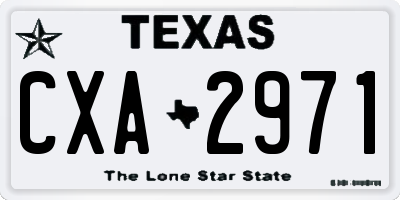 TX license plate CXA2971