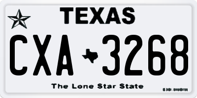 TX license plate CXA3268