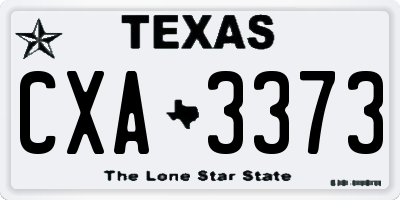 TX license plate CXA3373