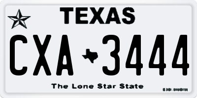 TX license plate CXA3444