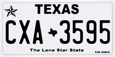 TX license plate CXA3595