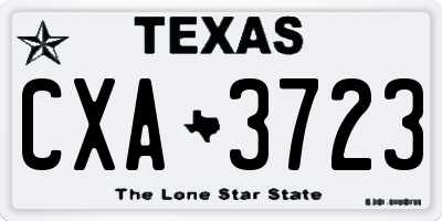 TX license plate CXA3723