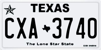 TX license plate CXA3740