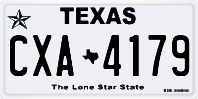 TX license plate CXA4179