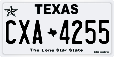 TX license plate CXA4255