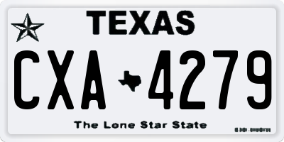 TX license plate CXA4279
