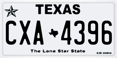 TX license plate CXA4396