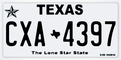 TX license plate CXA4397