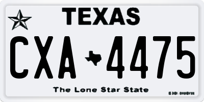 TX license plate CXA4475