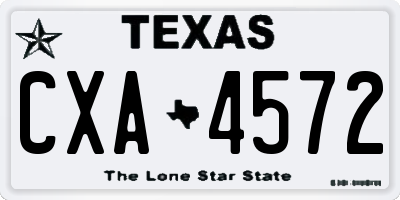 TX license plate CXA4572