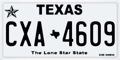 TX license plate CXA4609
