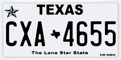 TX license plate CXA4655
