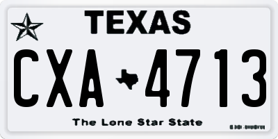 TX license plate CXA4713