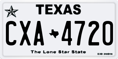 TX license plate CXA4720