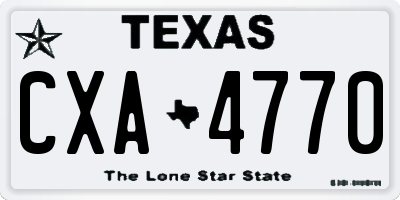 TX license plate CXA4770