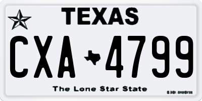 TX license plate CXA4799