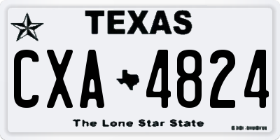 TX license plate CXA4824