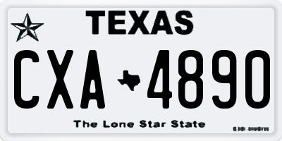 TX license plate CXA4890