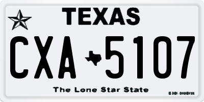 TX license plate CXA5107