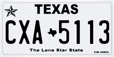 TX license plate CXA5113