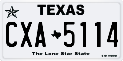 TX license plate CXA5114