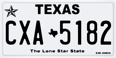 TX license plate CXA5182