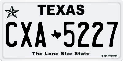 TX license plate CXA5227