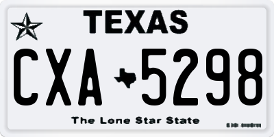 TX license plate CXA5298