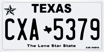 TX license plate CXA5379