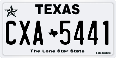 TX license plate CXA5441