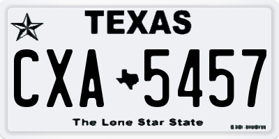TX license plate CXA5457