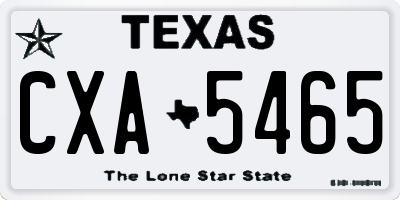 TX license plate CXA5465