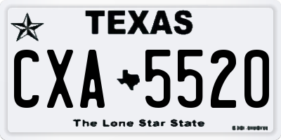TX license plate CXA5520