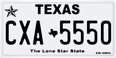 TX license plate CXA5550