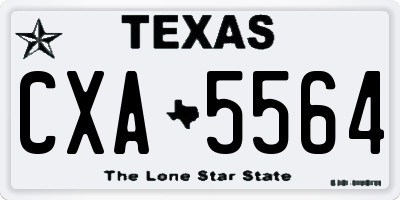 TX license plate CXA5564