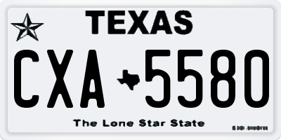 TX license plate CXA5580