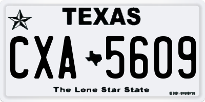 TX license plate CXA5609