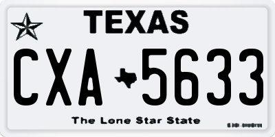 TX license plate CXA5633