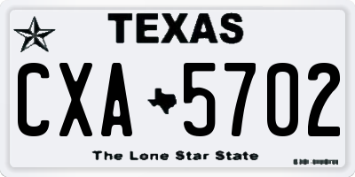 TX license plate CXA5702