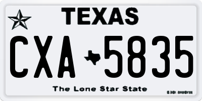 TX license plate CXA5835