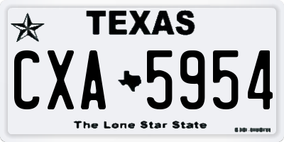 TX license plate CXA5954