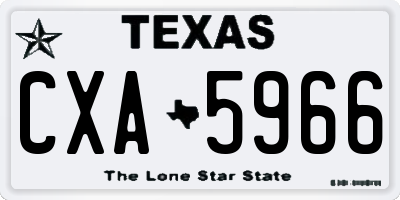TX license plate CXA5966