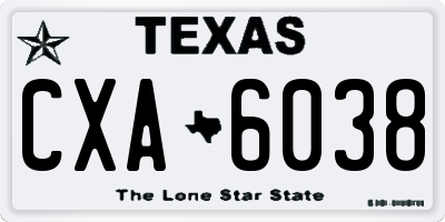 TX license plate CXA6038