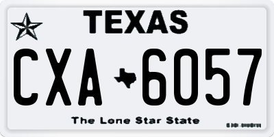 TX license plate CXA6057