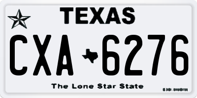 TX license plate CXA6276