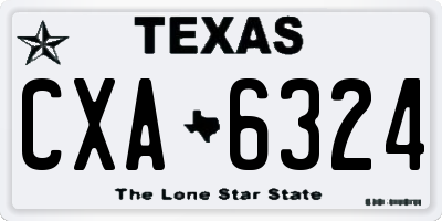 TX license plate CXA6324
